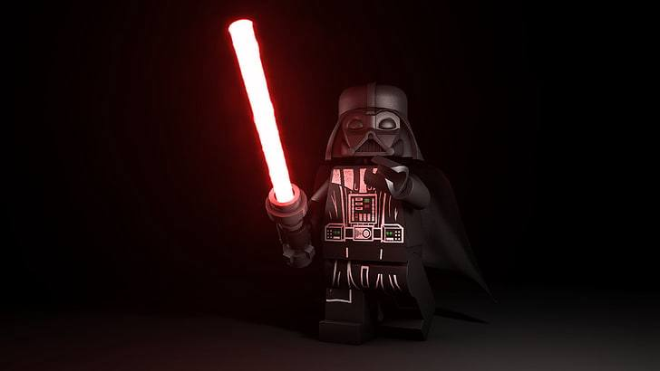 $DARTHVADER Lego Darth Vader holding a red lightsaber